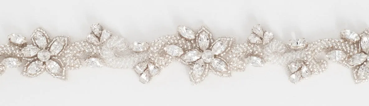 Skinny beaded vine wedding sash SB170714