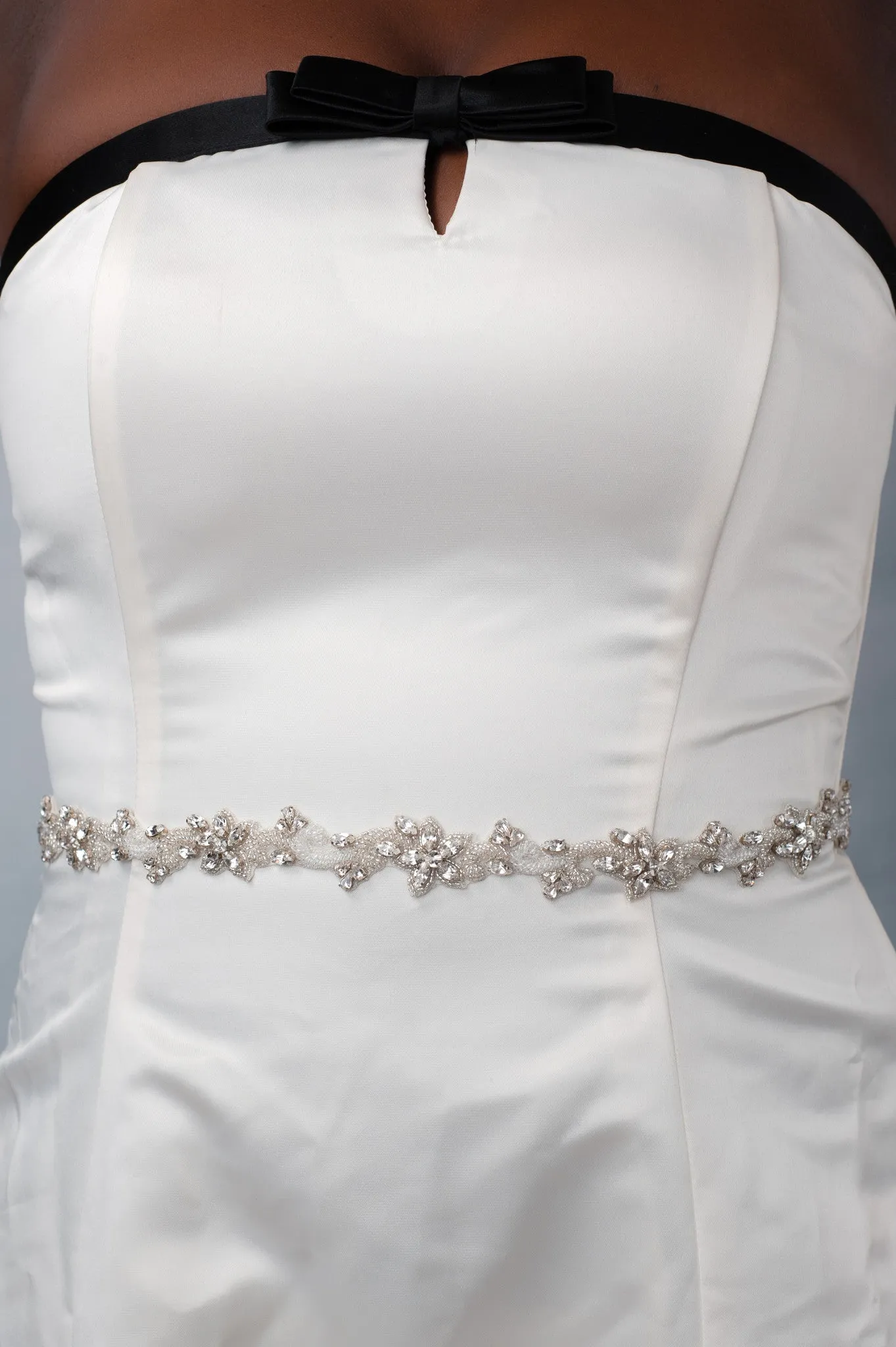 Skinny beaded vine wedding sash SB170714
