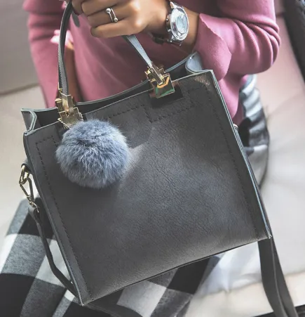 Tassel Fur Ball Shoulder Bag